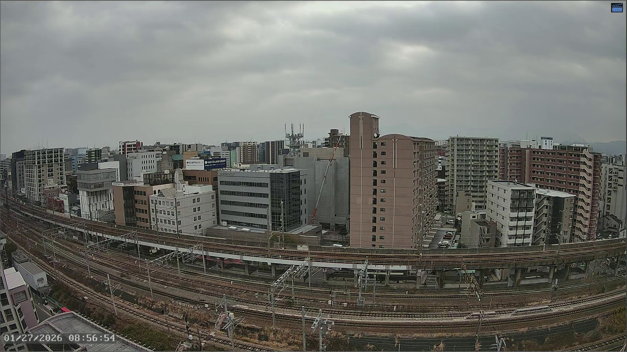 Live Cam: Hakata Station, Fukuoka, JP｜Shinkansen & Local JR Lines｜Night View｜Sunrise & Morning Sun