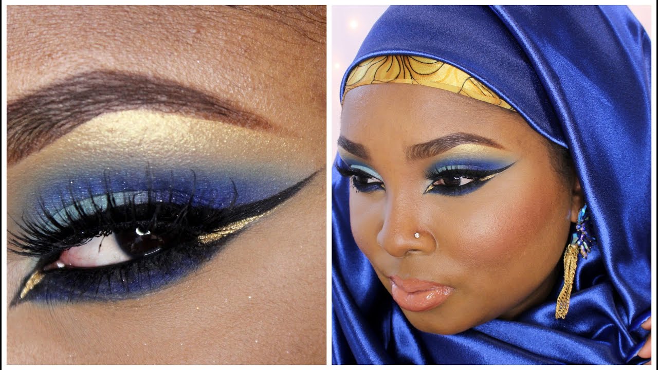 Make up tutorial - Royal blue Eid make up - Requested