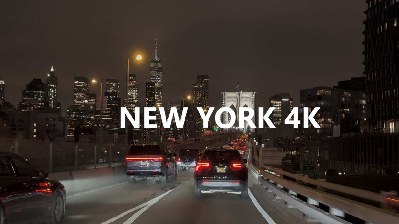 4K New York - Driving tour from Brooklyn to Manhattan ( Night trip )