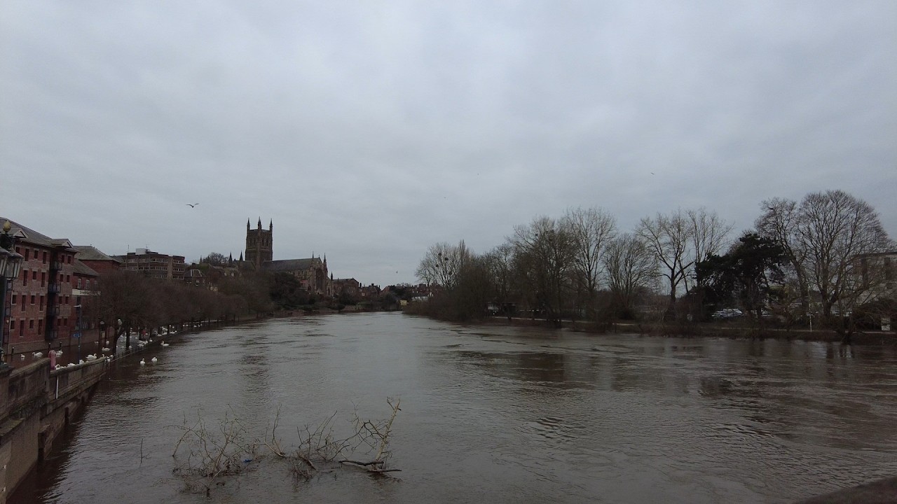 Walking Over Worcester River Severn Road Bridge, Worcester Worcestershire England 18th February 2026