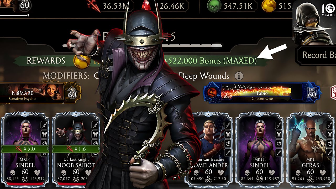 Darkest Noob Saibot Realm Klash Elder Survivor Tag-in Gameplay + Equipment Setup | MK Mobile