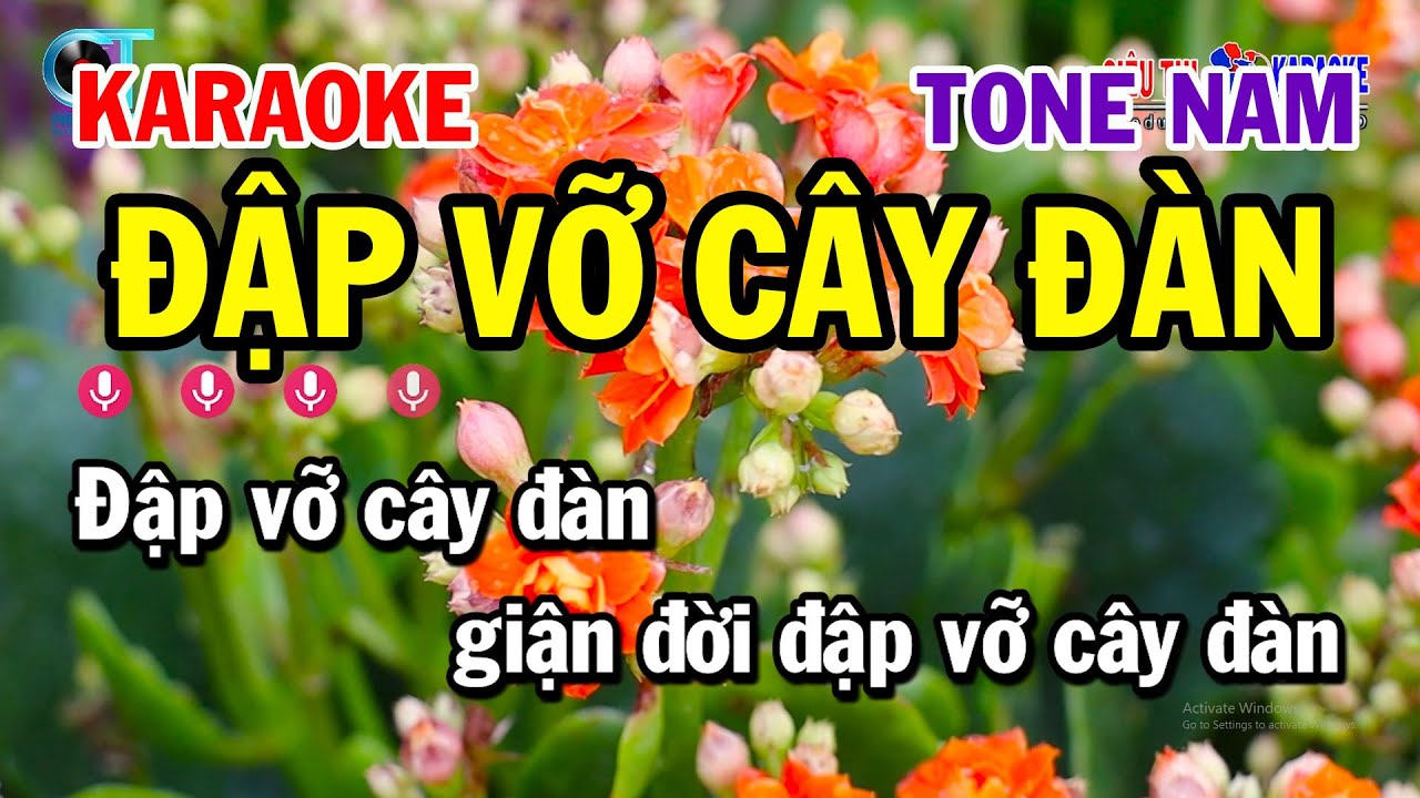 Karaoke Đập Vỡ Cây Đàn Tone Nam ( Am ) Nhạc Sống Mới || Siêu Thị Karaoke
