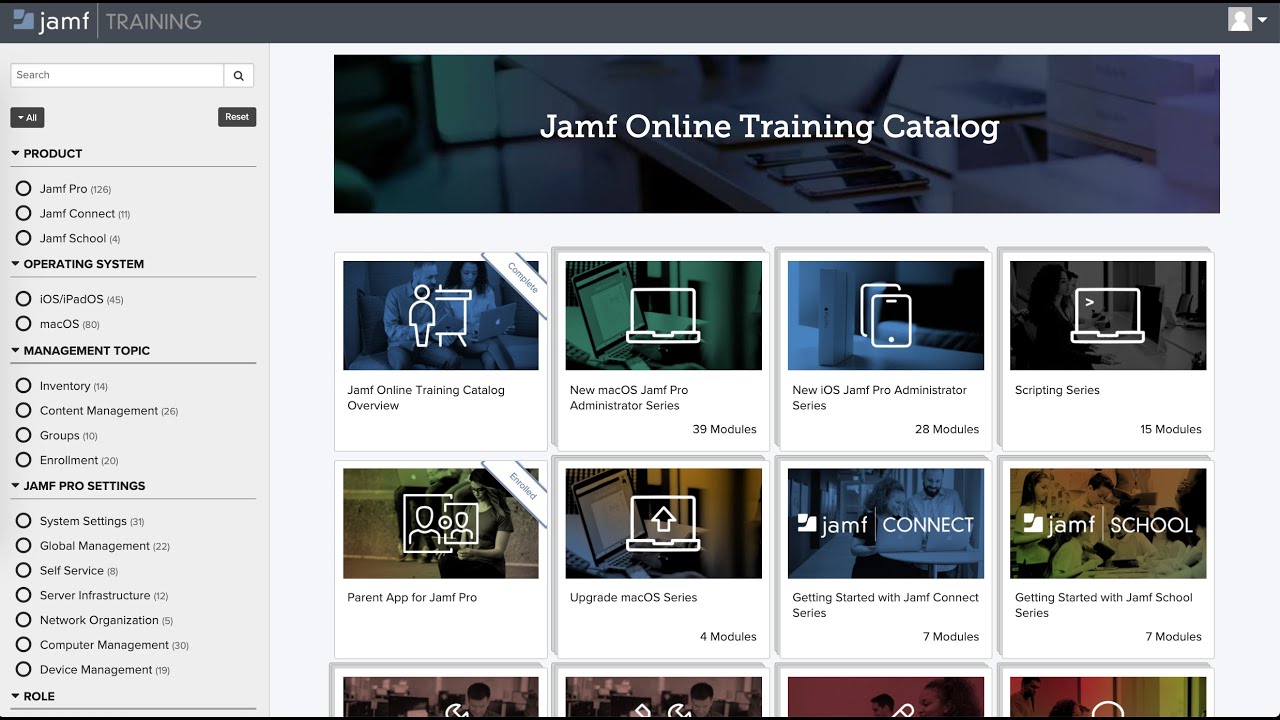 Jamf Online Training Catalog [Overview]