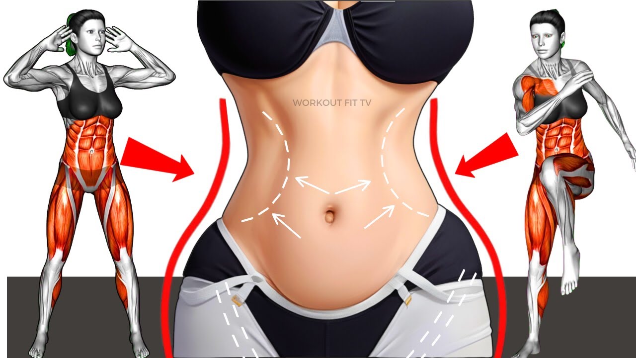 Over 50?🔥Shrink Stomach Fat➜30Minute Standing Abs Workout for Women (NO JUMPING)