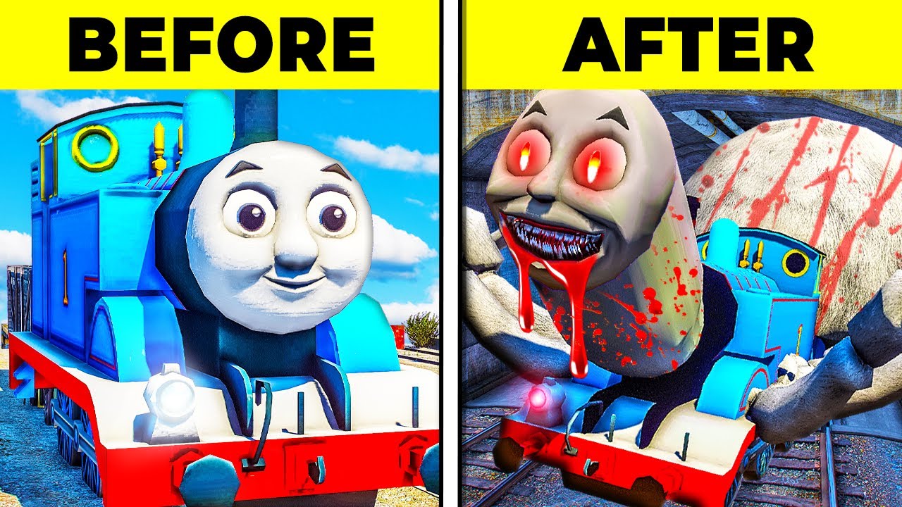 In GTA 5.. Thomas turns into EVIL Thomas.EXE!