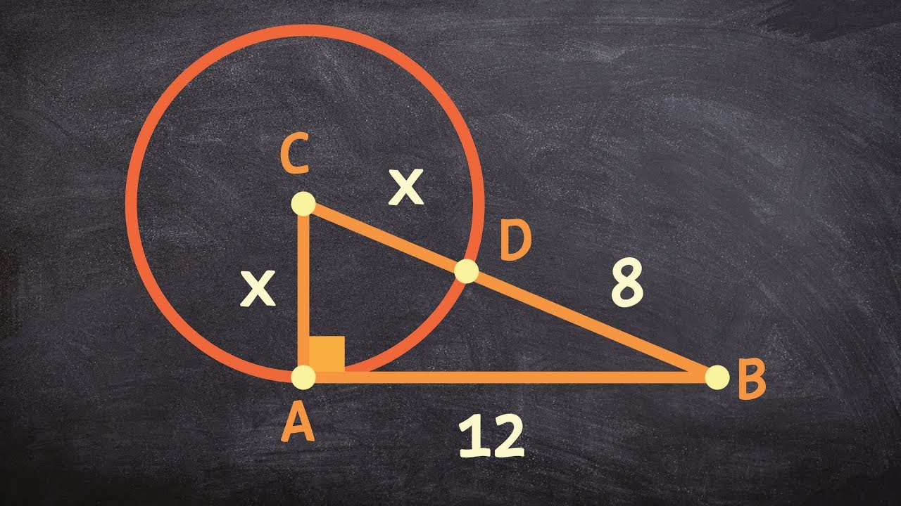 Given a line tangent to a circle find the value of x
