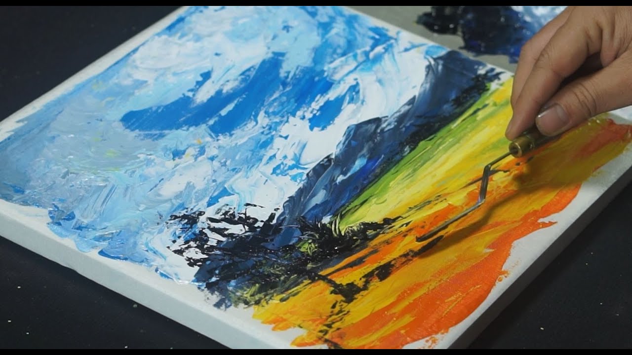 Impressive steppe acrylic painting for beginners｜Painting technique｜Step by step