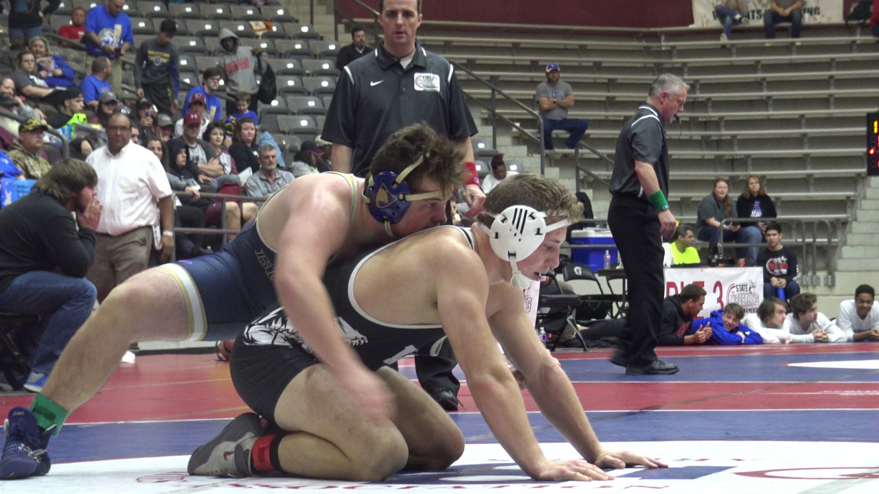 220Lb AR Wrestling Semi Final- Dylan Johnson-Woodlawn vs Ford Aguiar- Pa 2017