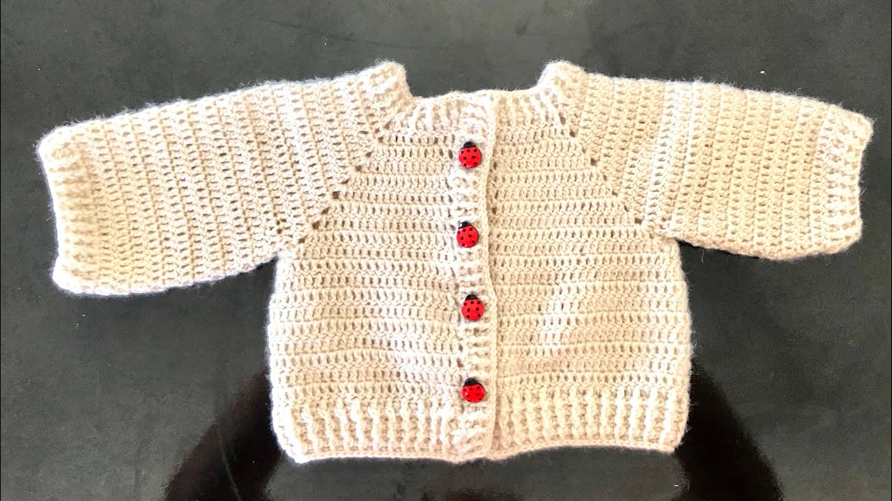 Casaquinho de Botão de Joaninha, crochê  para bebê..