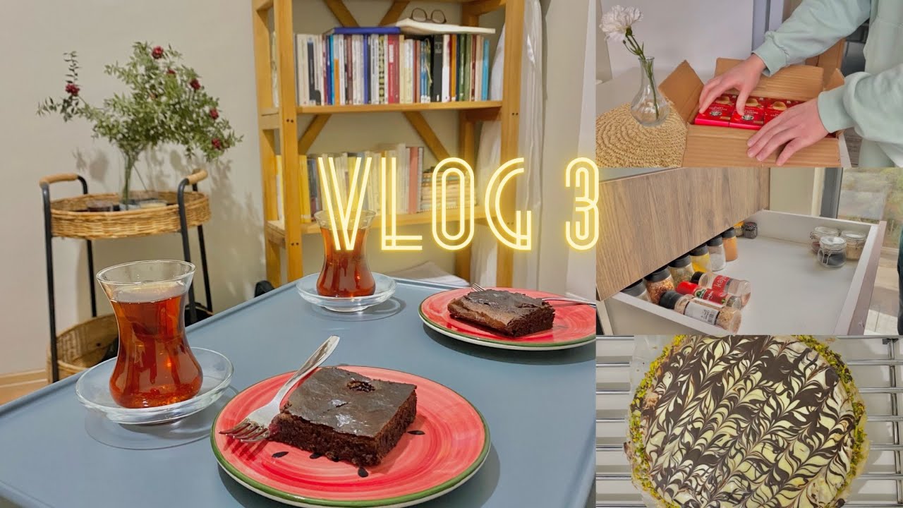 sessiz vlog| mutfak dolabı düzenleme-vişneli browni-kargo açılımı