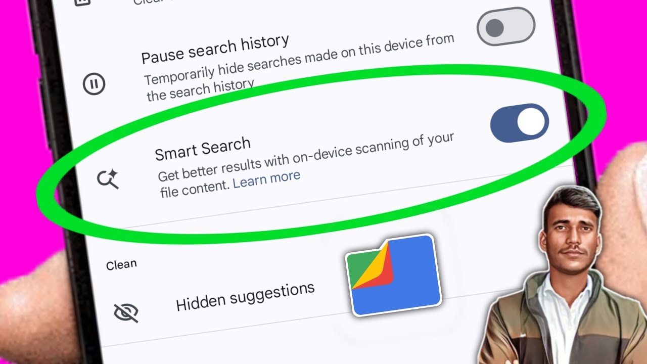 Mobile files smart search setting | What is smart search setting in files app