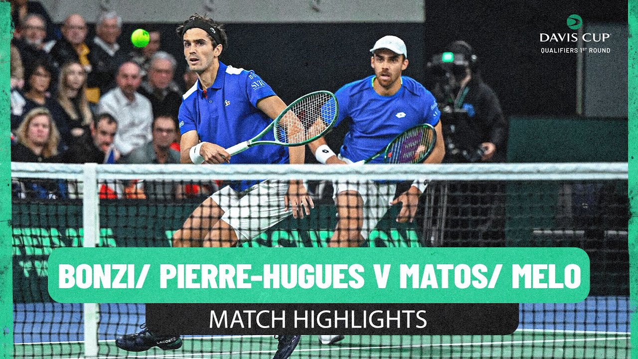 Benjamin Bonzi/ Pierre-Hugues Herbert v Rafael Matos/ Marcelo Melo | France v Brazil Highlights