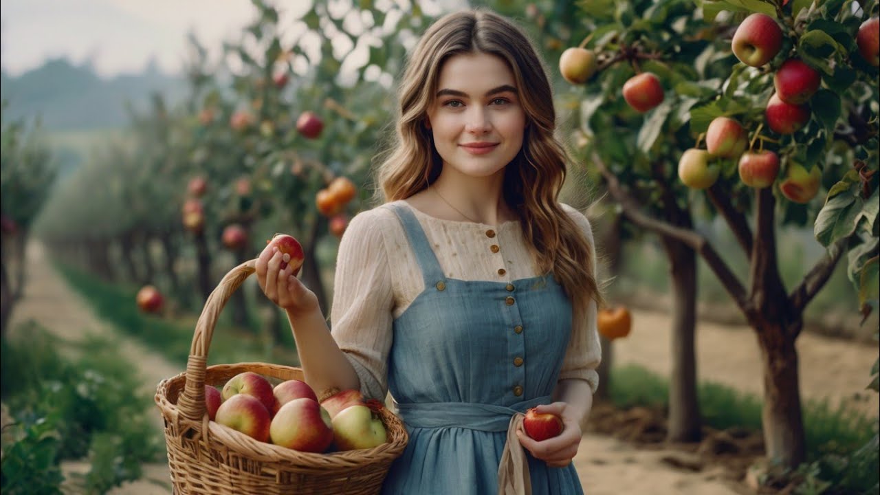 Fresh Apple Harvesting in Countryside | Peaceful Orchard Life & Rural Farming