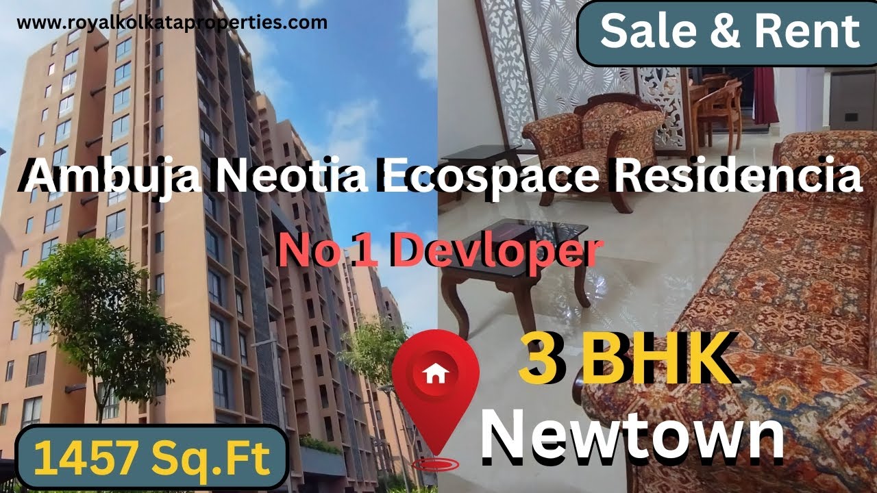 3bhk flat in Newtown Kolkata । Furnished flat at Ambuja Neotia Ecospace Residencia । 3bhk for rent 