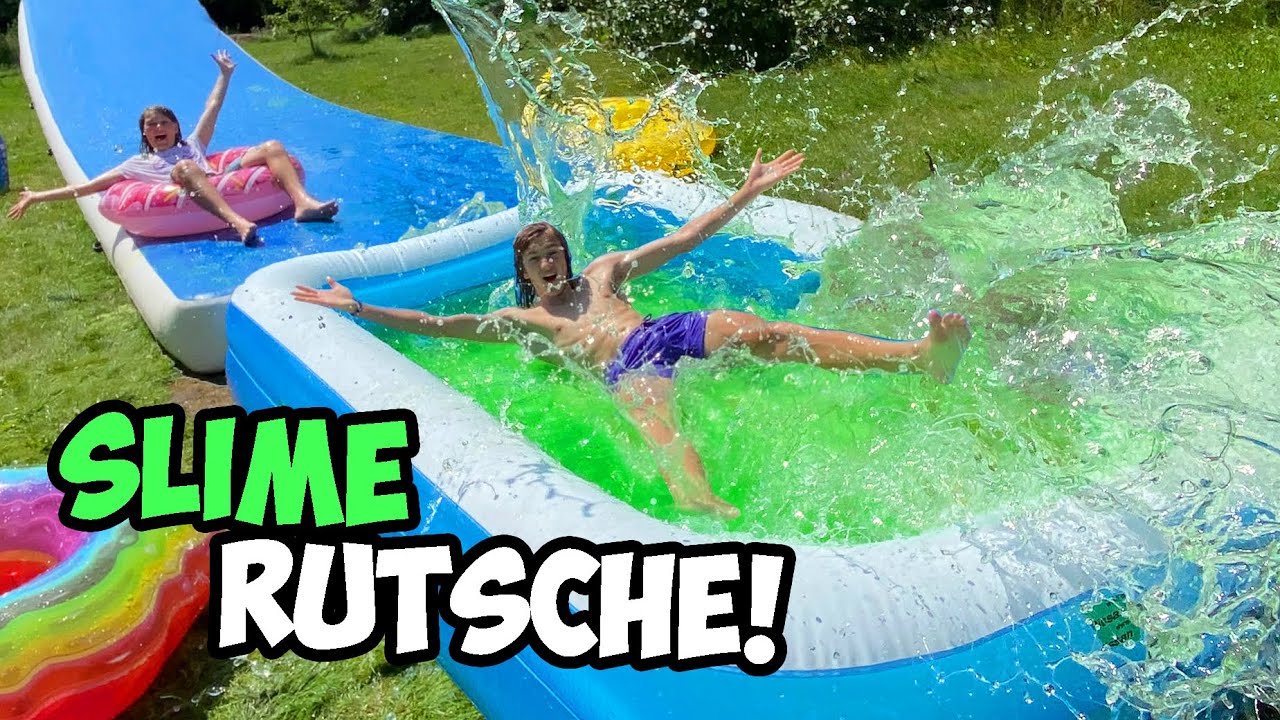 Wir bauen eine RIESEN AIRTRACK RUTSCHE in den SCHLEIM POOL!