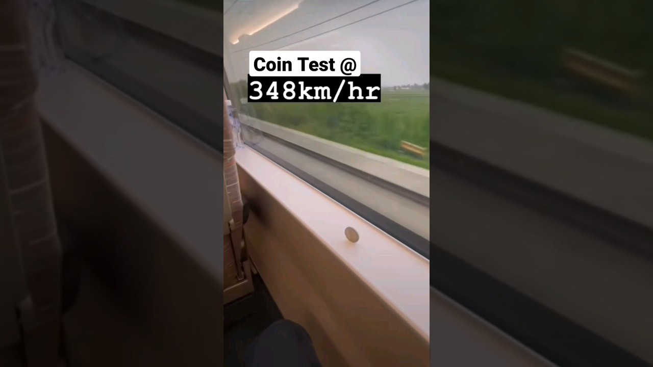 Coin Test in a bullet train #travel #shorts