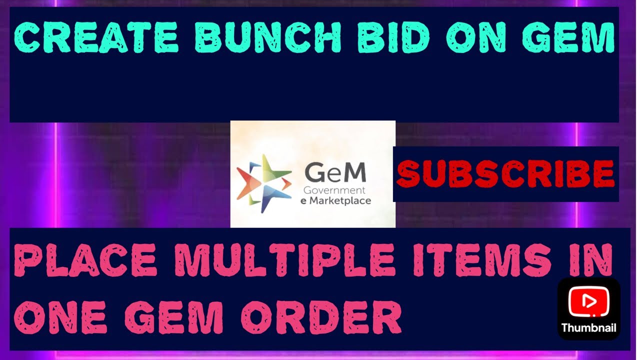 how to create bunch bid on gem||bunch bid on GeM||
