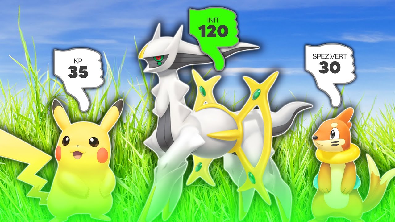 Wähle aus den niedrigsten Werten der Pokémon - dann kämpfen wir!
