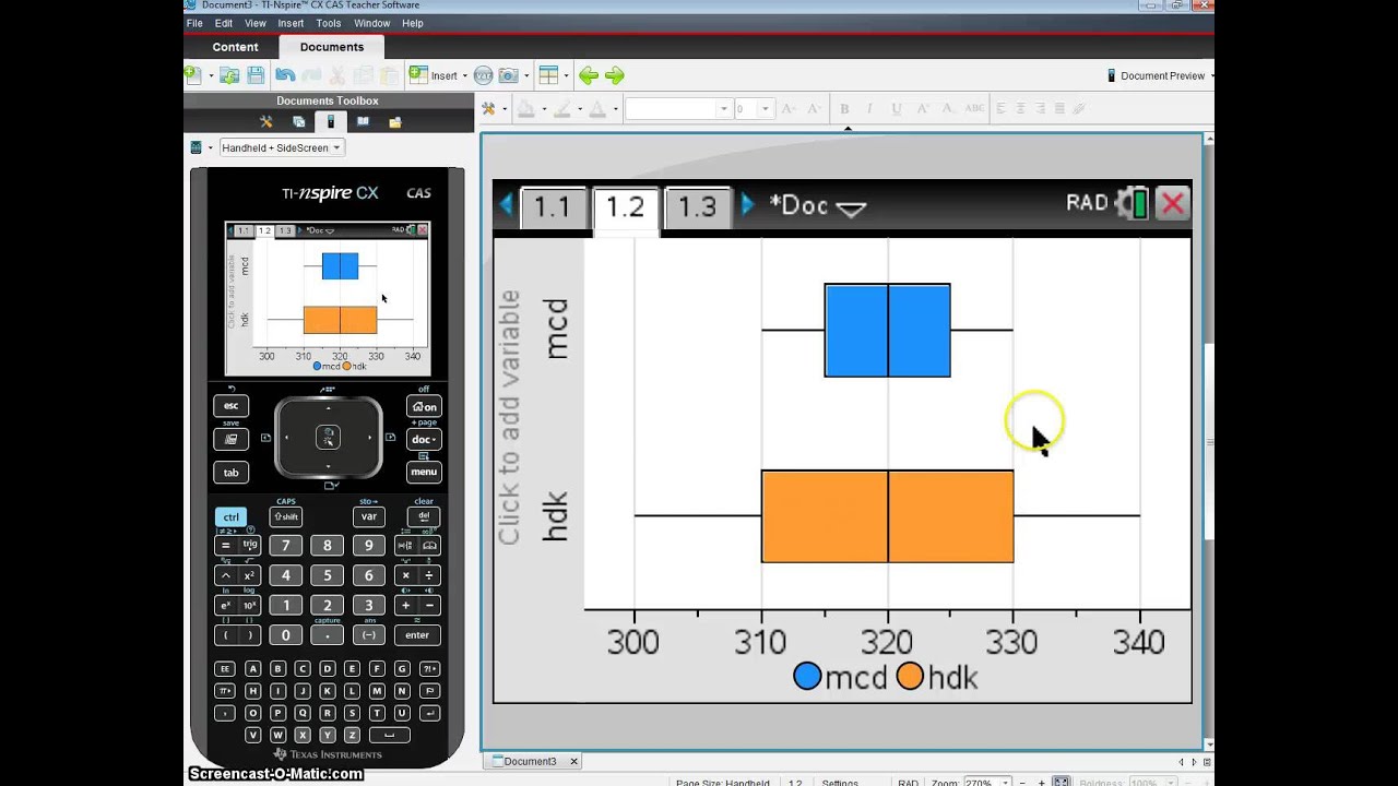 Comparing Parallel Box Plots - TI Nspire