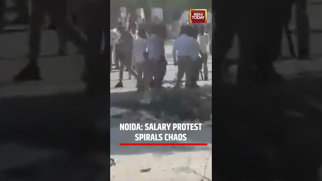 Noida Salary Protest Turns Chaotic With Violence and Damage Reported #noida #breakingnews