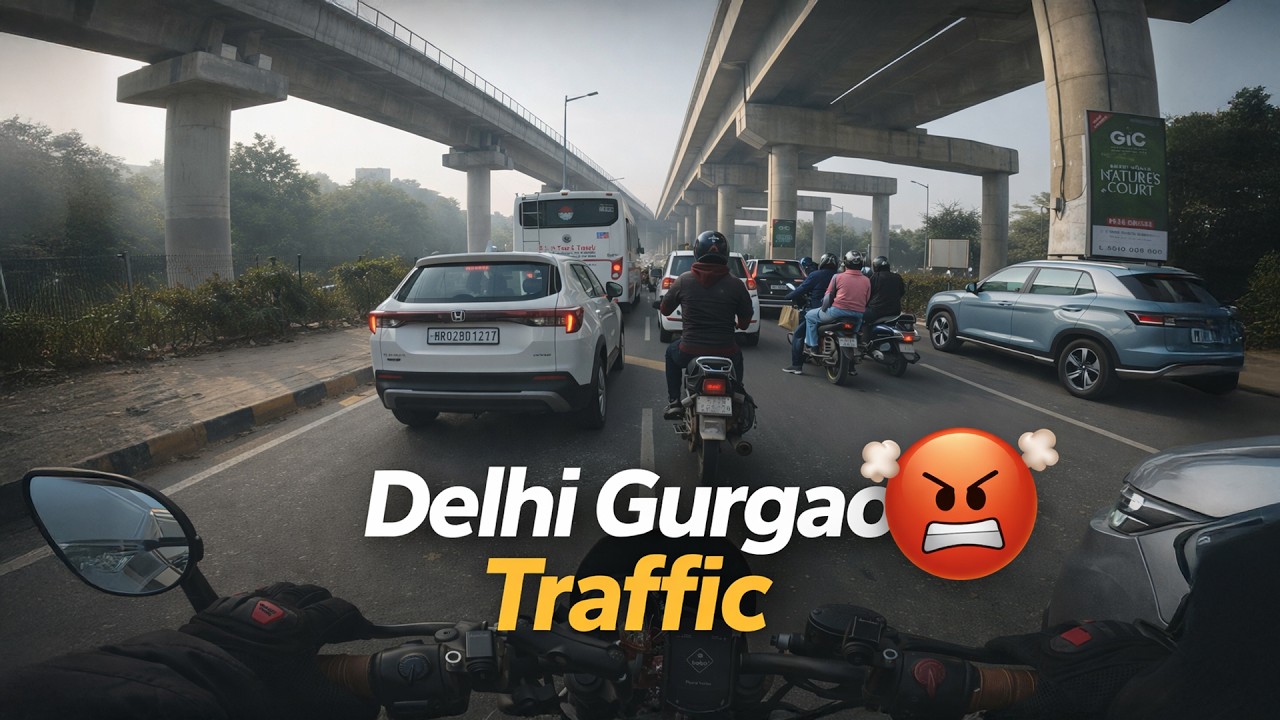 Daily Struggle of Delhi–Gurgaon Traffic 😵‍💫 | Daily Vlog | #day21