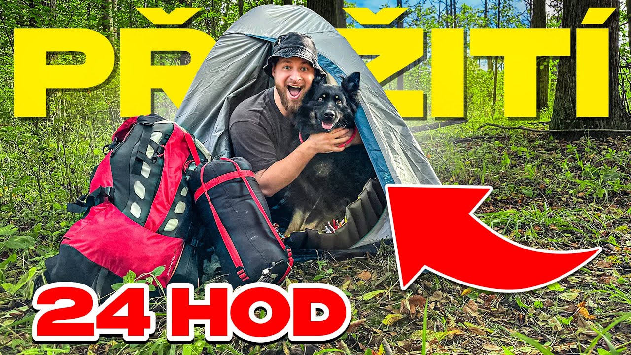 ŠÍLENÉ PŘEŽITÍ SE PSEM V LESE - 24HOD! *Její poprvé*