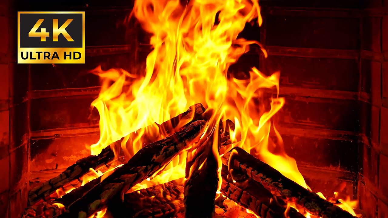 🔥 Fireplace 4K Live Wallpaper. Fireplace with Crackling Fire Sounds. Fireplace Ambience