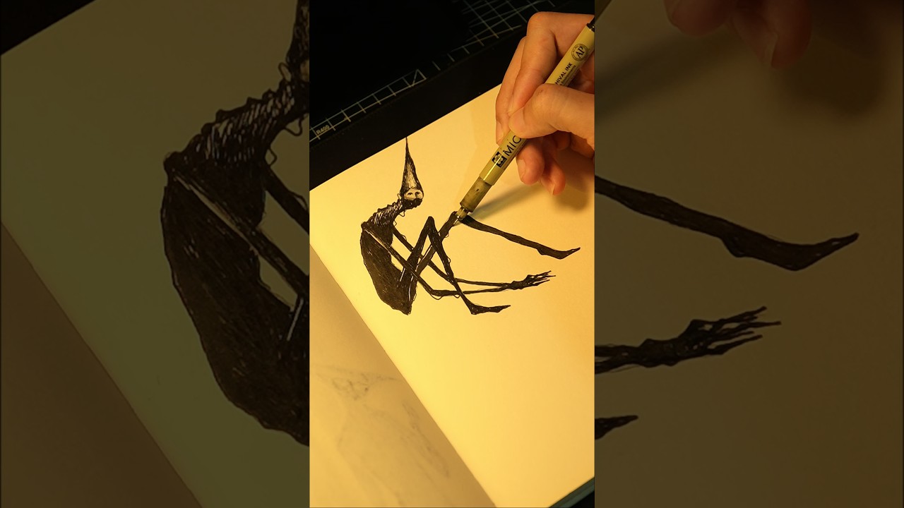 Drawing Cone zone #art #horror #shorts #drawingtutorial