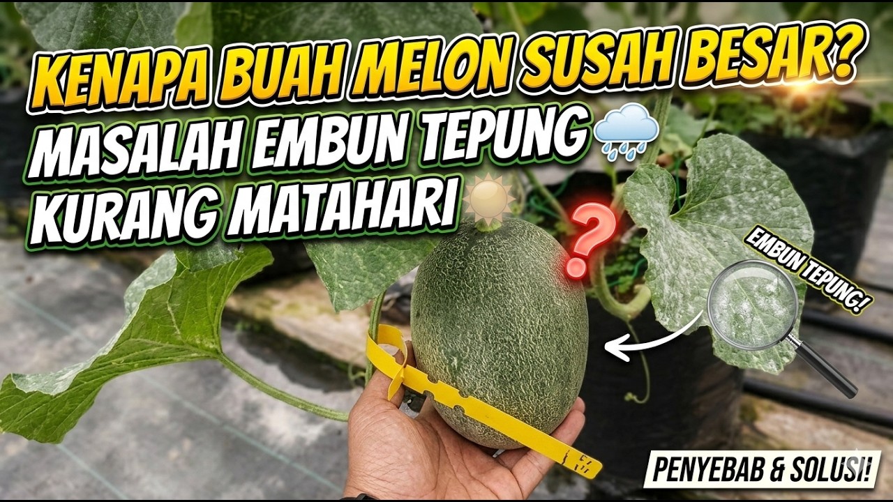 Kenapa Buah Melon Susah Besar? Masalah Embun Tepung & Kurang Matahari