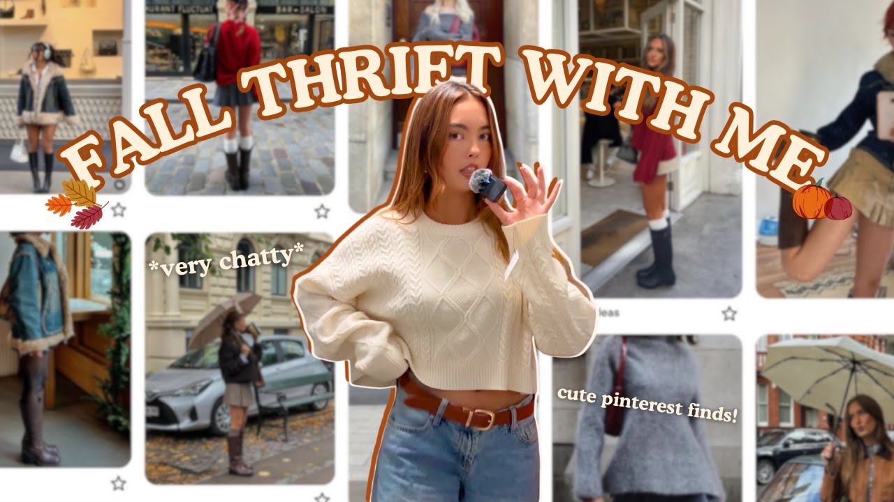 a very chatty FALL THRIFTING VLOG (cozy fall trends, pinterest outfits, try-on haul) 🍂🕯️🥧