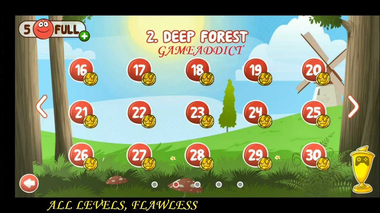RED BALL 4 : DEEP FOREST, ALL LEVELS FLAWLESS (With Timestamps), NO DAMAGE