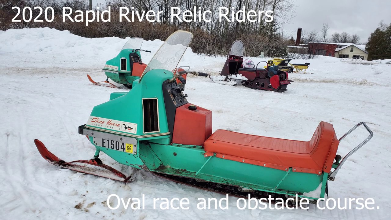 2020 Rapid River Relic Riders snowmobile show Oval races.