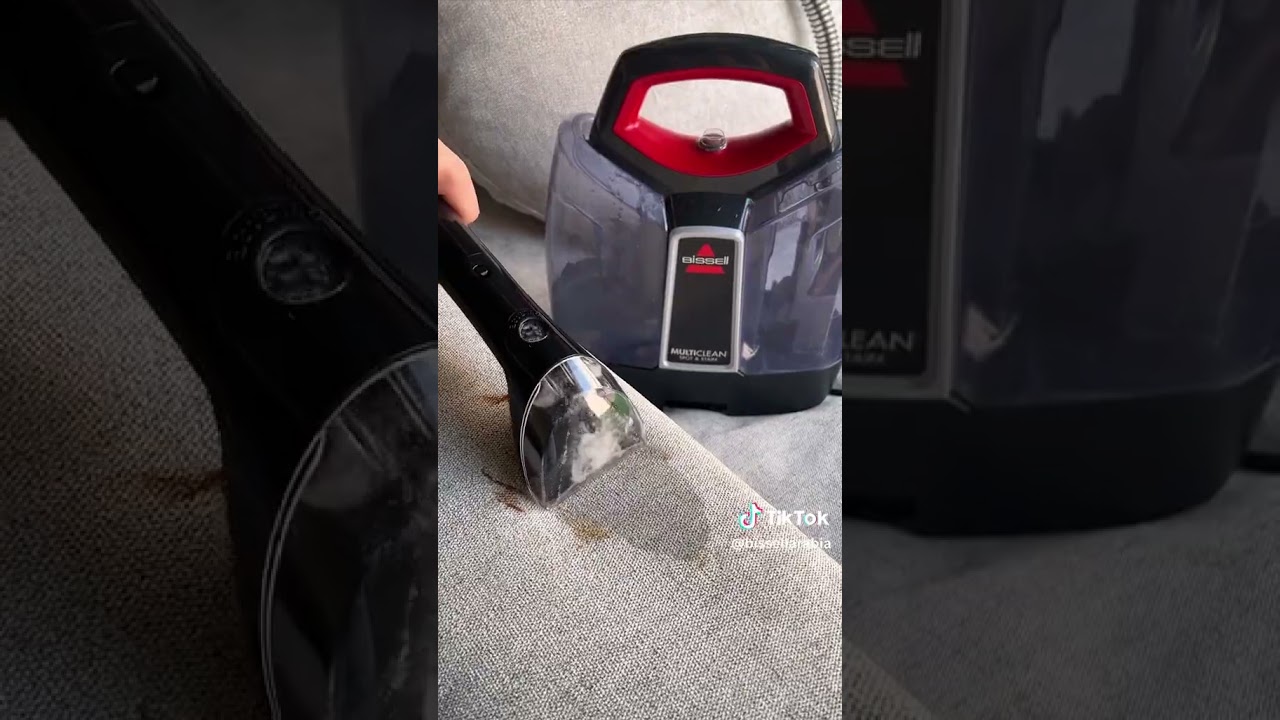 BISSELL SpotClean easily removes most spots and stains from fibers in carpets, rugs, and upholstery.