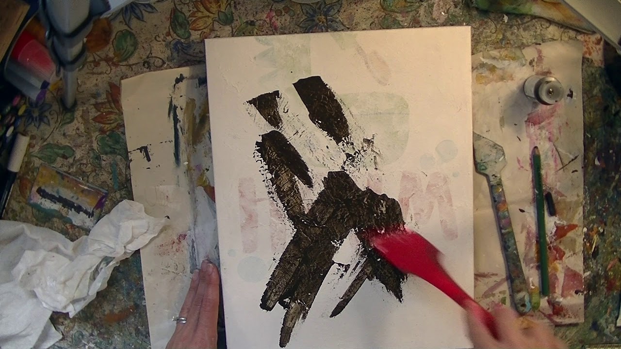 Mixed Media Abstract Painting Process