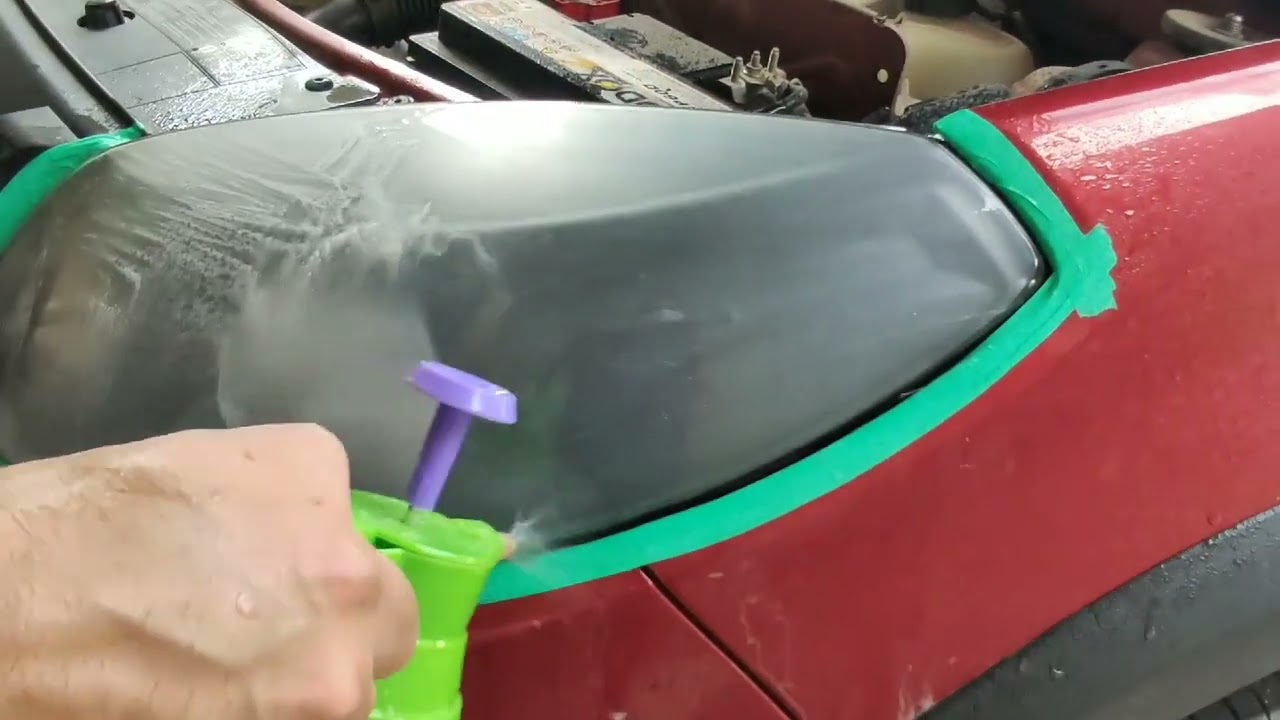 Restauração de farol Sandero Stepway com vapor de polímero.