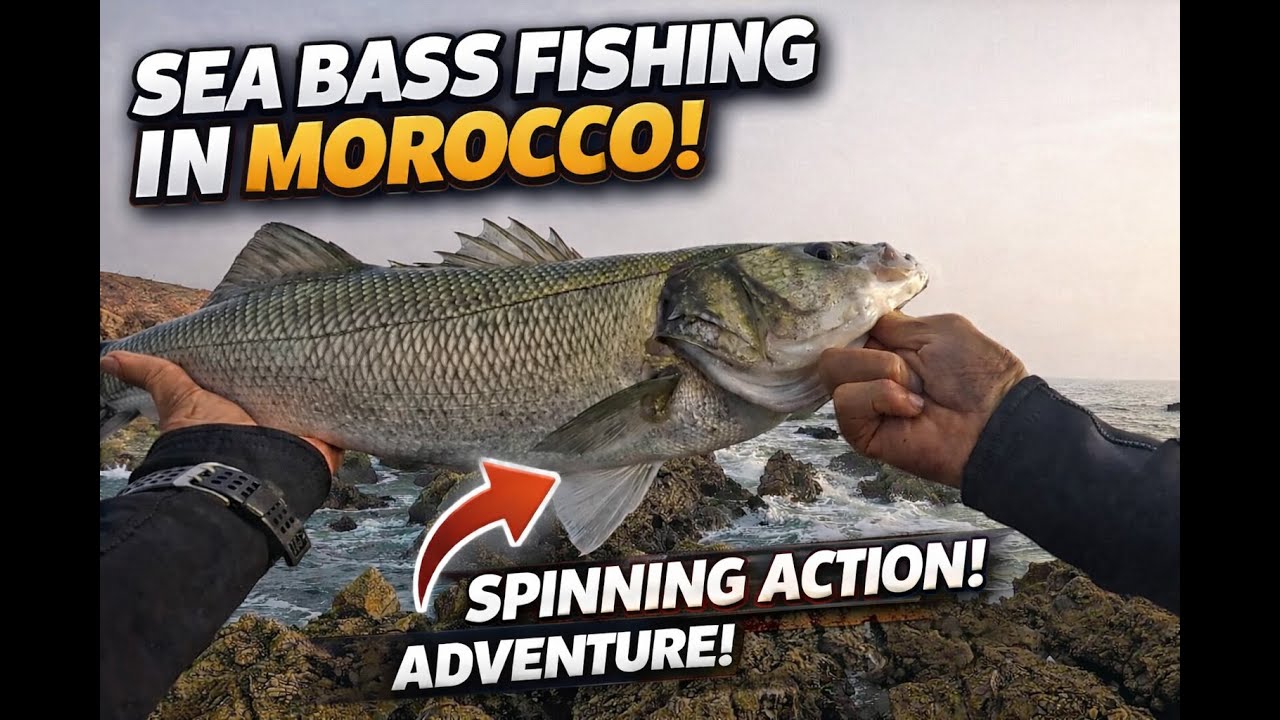 Wild Shore Fishing for Giant Sea Bass 🎣 | صيد الدرعي الكبير بتقنية السبينينغ
