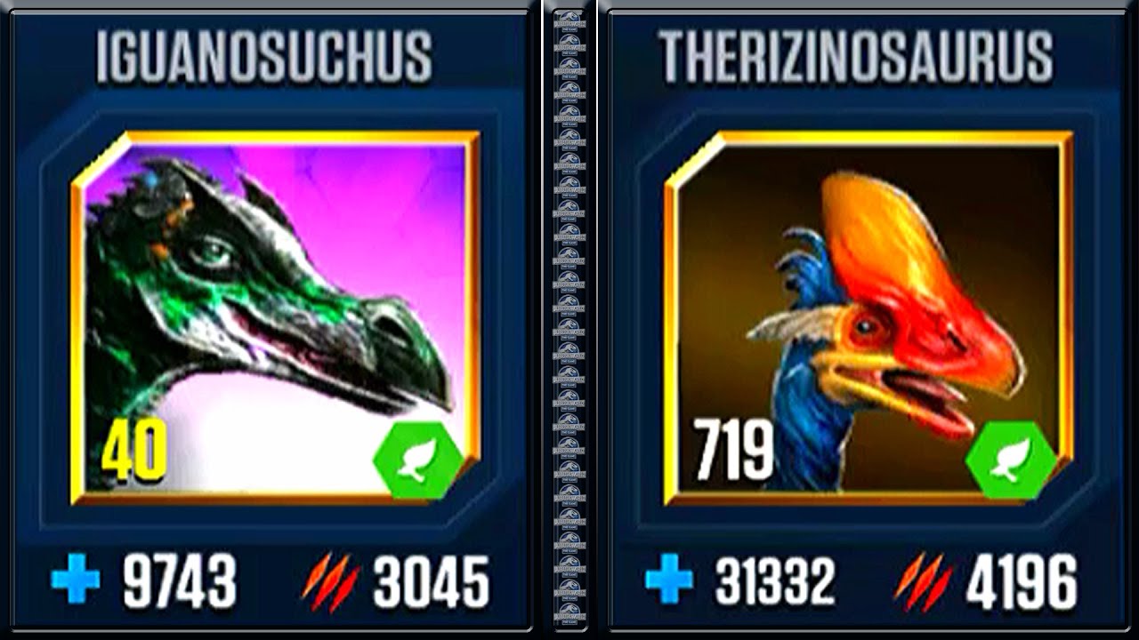 IGUANOSUCHUS VS THERIZINOSAURUS | JURASSIC WORLD THE GAME