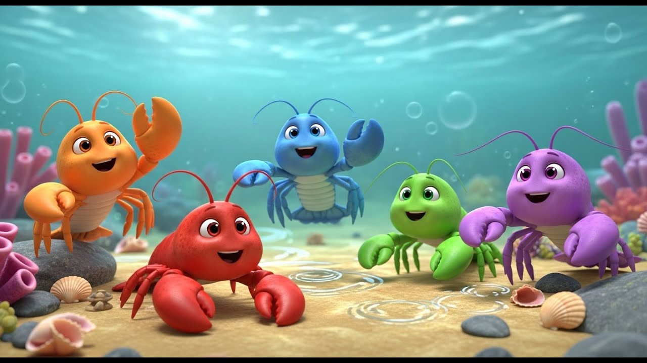 Five Little Lobsters Click Click Click | Underwater Adventure & Counting Song