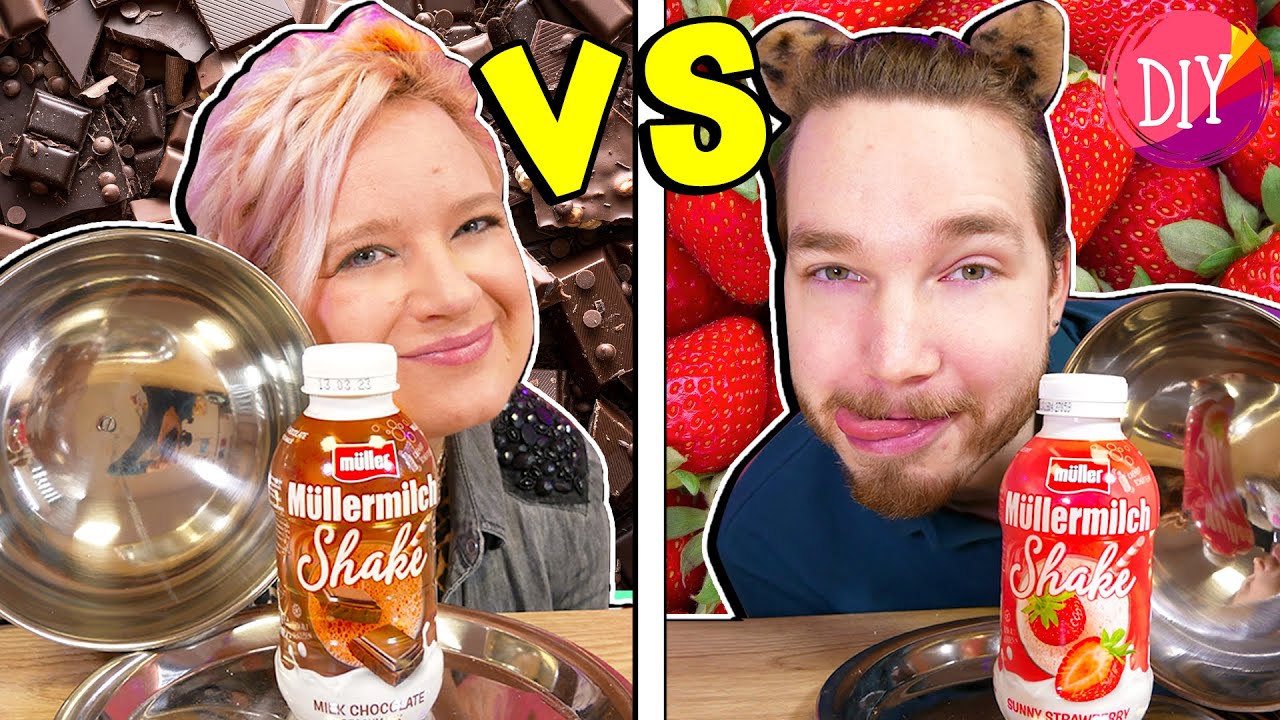 SCHOKO VS ERDBEER  | XXL FOOD CHALLENGE | EVA vs FELIX