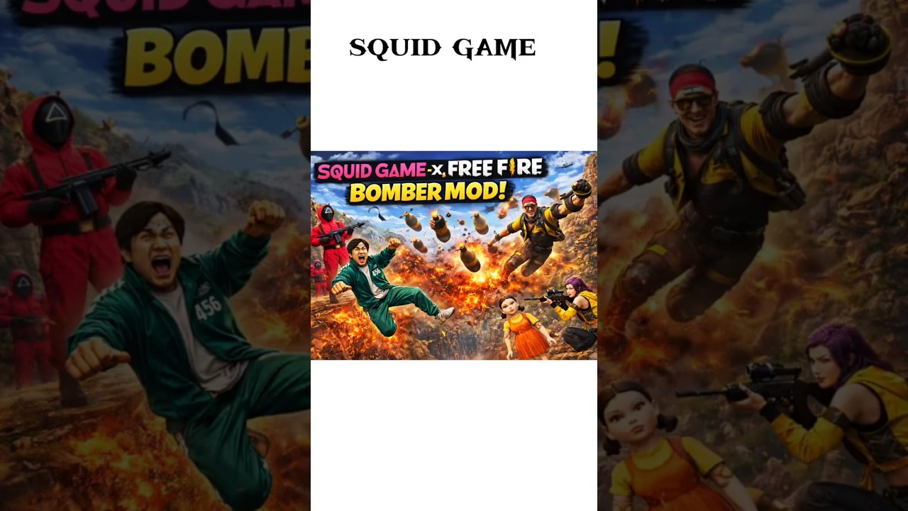 Free Fire x Squid Game 💣 | Bomber Mod 😱 | Explosive Gameplay 🔥📈 
