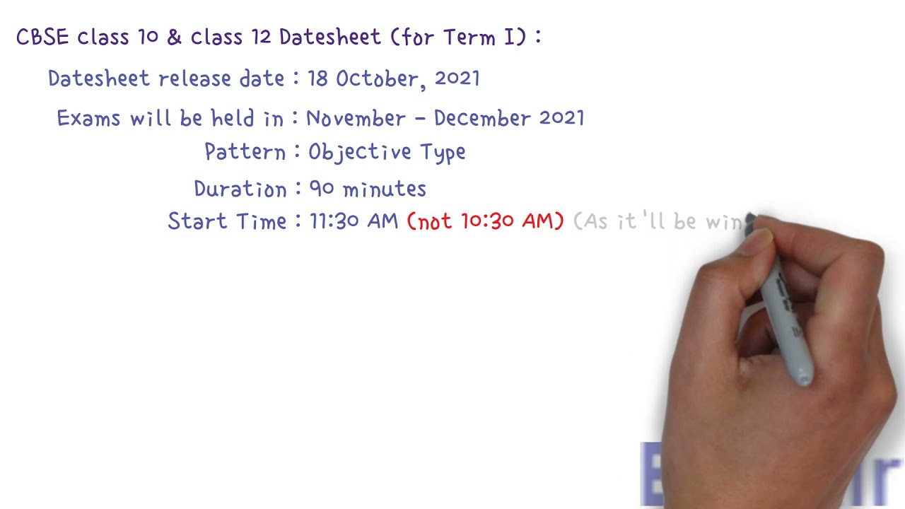 Datesheet of Class 10 and 12 2021 - Announcement | CBSE | Class 10 | Class 12 | DateSheet