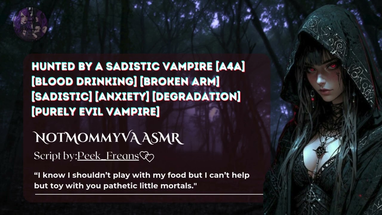 🎧(ASMR) [F4A] [Hunted by a sadistic vampire] [Blood drinking] [Sadistic] [Anxiety] [Degradation]