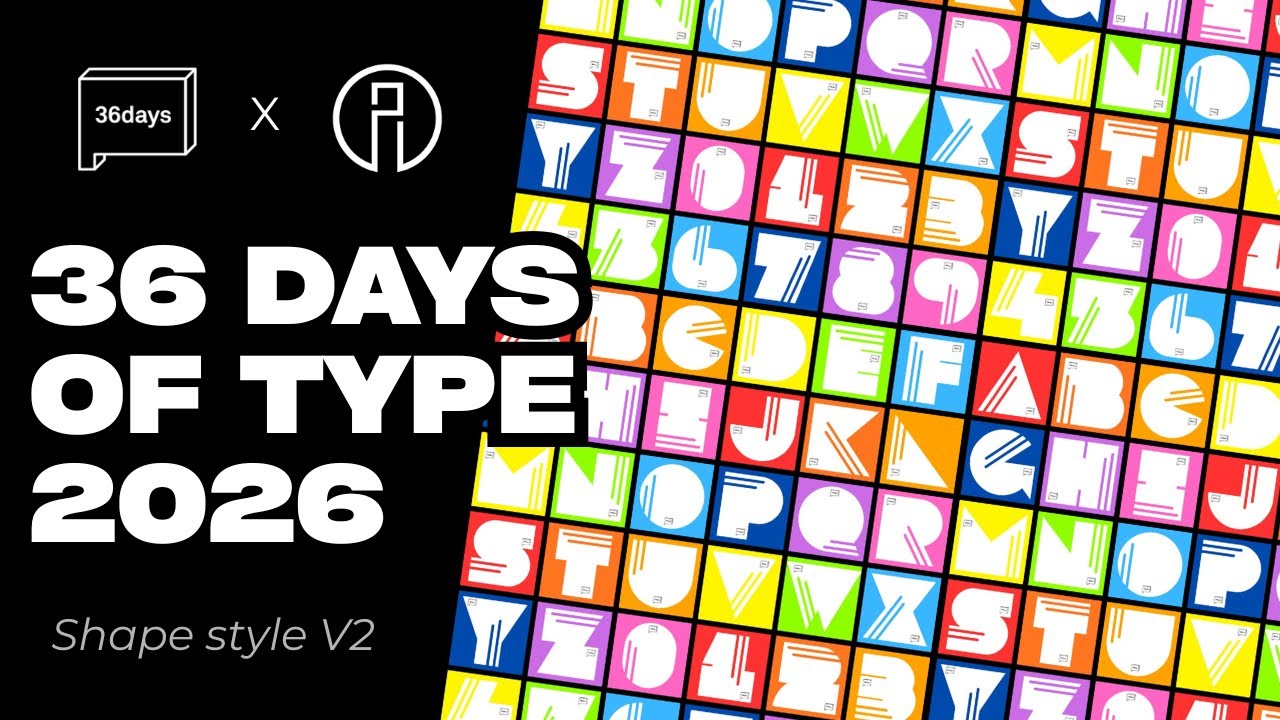 36 days of type 2026 - Shape style V2 (w/ Duo-line) | #36daysoftype09