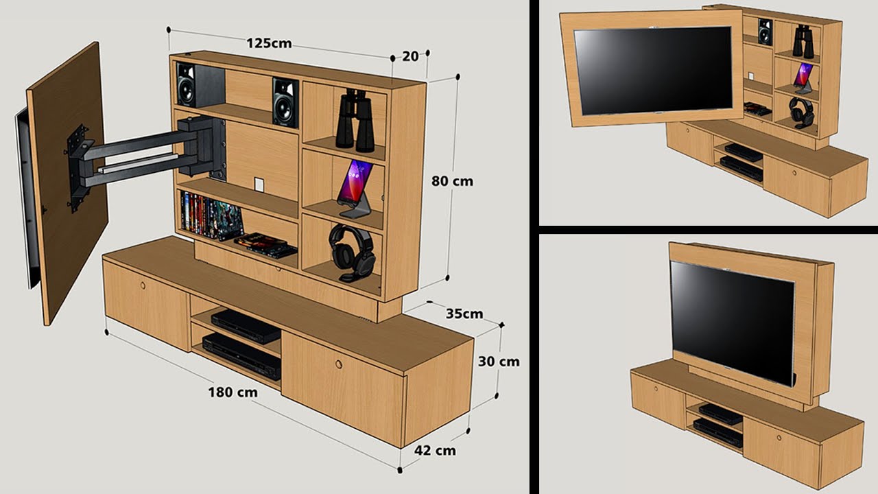 HOW TO MAKE A TV PANEL WITH FLOATING CABINET STEP BY STEP