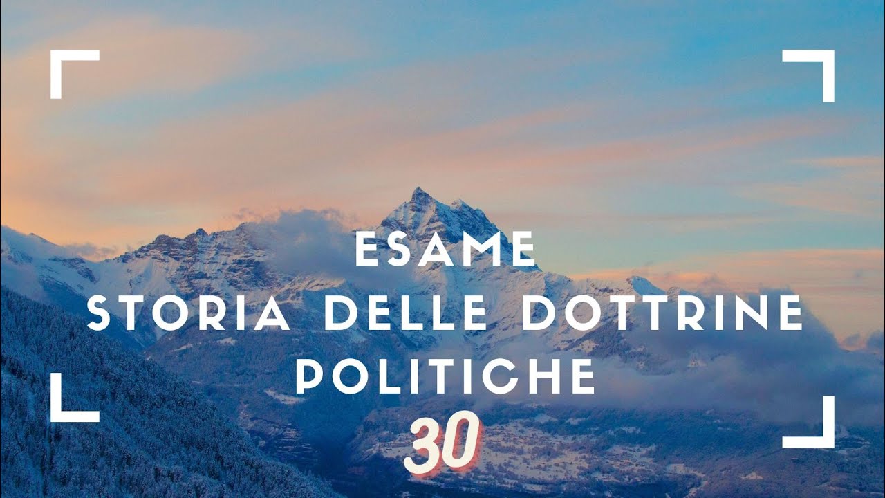 ESAME DI STORIA DELLE DOTTRINE POLITICHE