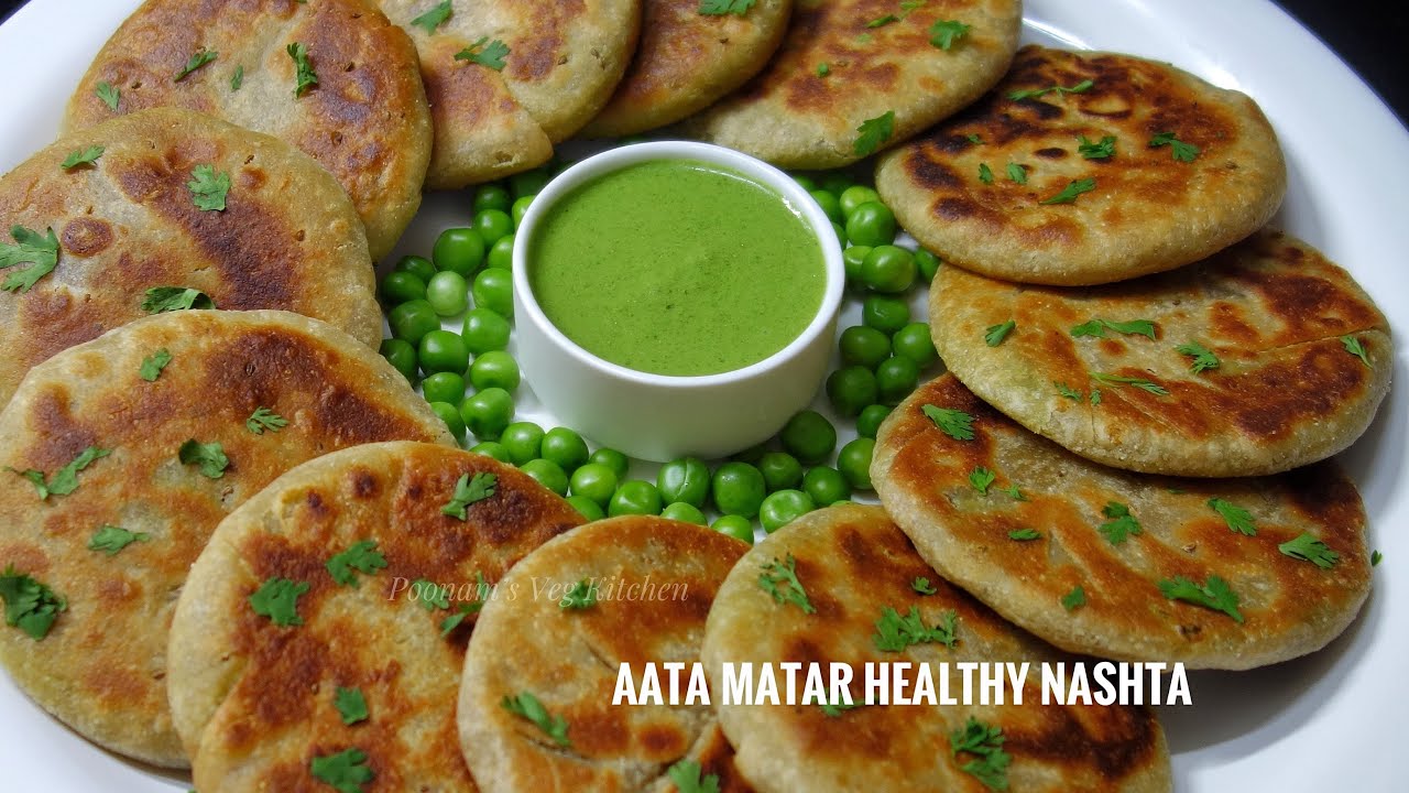 Less oil Healthy Aata & Matar Veg Nashta | How to make Healthy Nashta with green peas & Wheat Flour