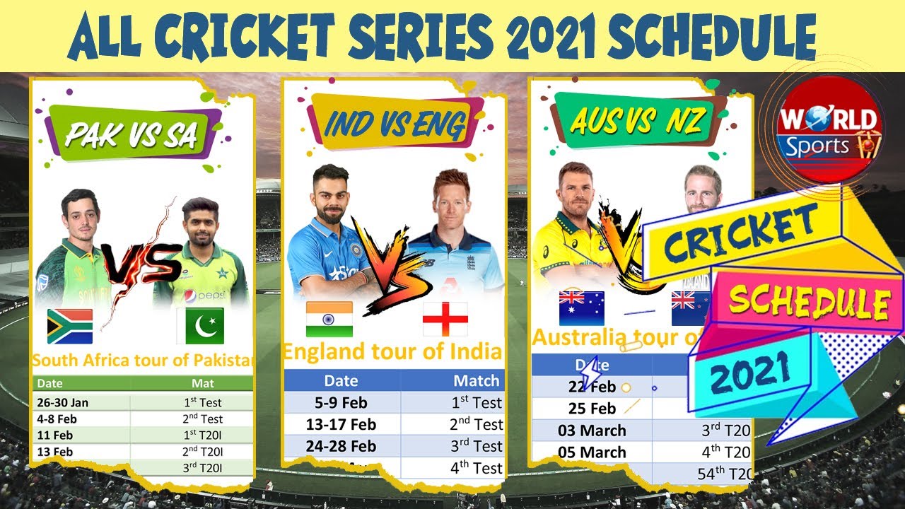 All upcoming cricket series 2021 schedule | Cricket schedule 2021 Pakistan