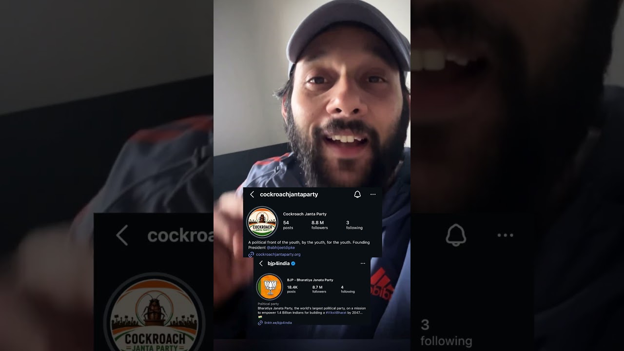 Cockroach Janta Party bigger than BJP on Instagram #indianpolitics #cockroachjantaparty