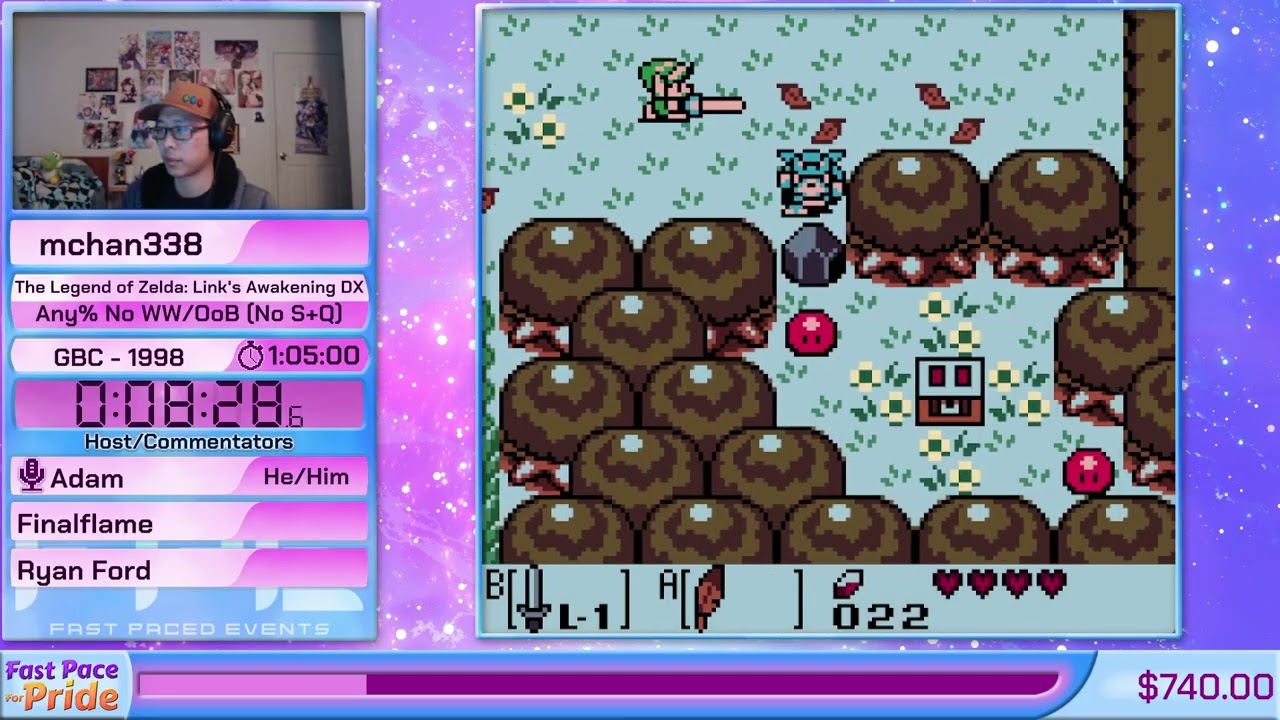 The Legend of Zelda: Link's Awakening DX (Any% No WW/OoB) by mchan338 in 55:42 - FPFP2025