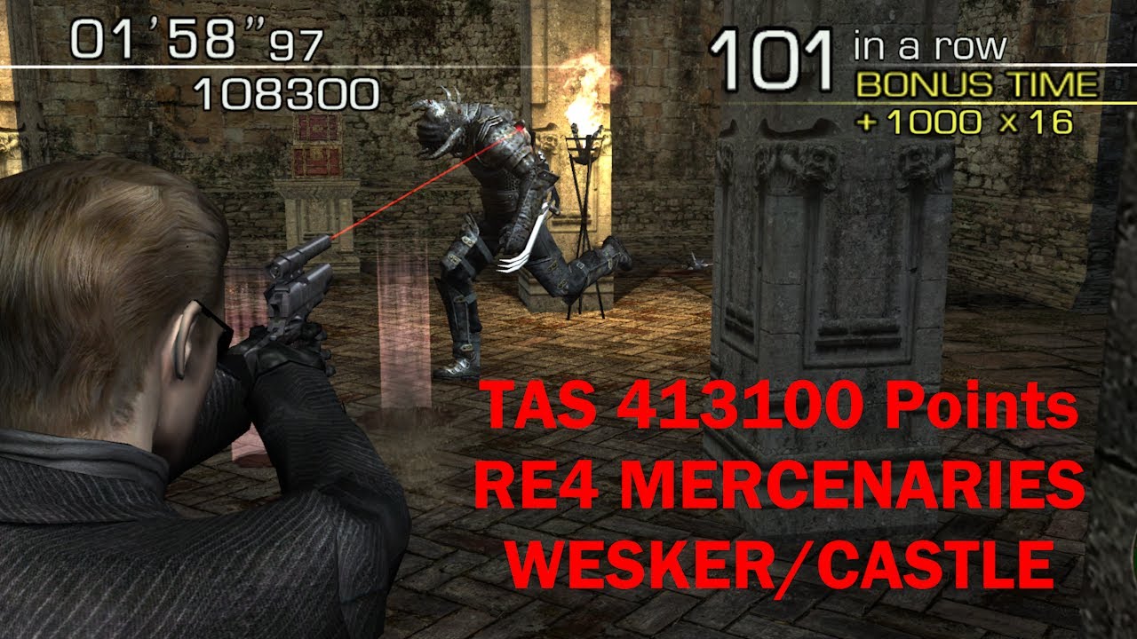 [TAS RevE] RE4 Mercenaries: Wesker/Castle, 413100 w/346 Kills by Ubercapitalist (4K w/HD Project)